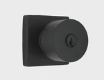 Home Decorators Ridgeway Matte Black Keyed Entry Door Knob W/ Square Rose. Fixed Price $19.99.