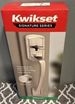 Kwikset Brentford Entry Door Handle With Round Pismo Knob Satin Nickel. Fixed Price $22.00.