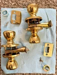 Vintage Brass Gold Door Passage Knobs / Comes With All Hardware. Fixed Price $14.95.