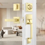Leydebong Gold Entry Door Handle Single Cylinder Deadbolt Lock Key. Fixed Price $102.81.