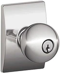 Schlage F51A 625 Orbit Knob With Century Trim Keyed Entry Lock, Bright. Fixed Price $16.99.