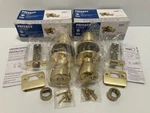 Lot Of 2 Shield Security Privacy Lockset Tulip Polished Brass Door Knobs. Fixed Price $14.99.