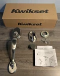 Kwikset 802CE-LIP Chelsea Dummy Door Exterior Handleset Nickel. Fixed Price $40.00.