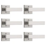 Knobelite 6 Pack Dummy Door Handles,stain Nickel Square Levers,non-turing. Fixed Price $93.85.