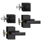 2 Pack Matt Black Exterior Door Lock Setl, Front Handle With Deadbolt Lo.... Fixed Price $77.11.