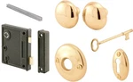 Prime-line 2437 Vertical Trim Vintage Lock Set Cast Steel, Brass Plated Knob. Fixed Price $25.39.