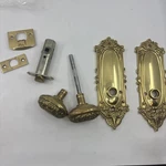 Nostalgic Warehouse Victorian Long Plate With Knob In Polished Brass. Fixed Price $75.65.