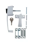 Hampton White Steel Push Button Keyed Latch. Fixed Price $23.95.