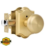 Clctk Satin Brass Door Knobs Privacy Lock Round Vintage Gold Bedroom Bath. Fixed Price $69.99.