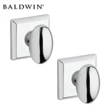 Baldwin Ellipse Knob Set Square Rose Passage Grade 2 Polished Chrome. Fixed Price $98.15.