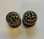 Pair Vicenza San Michele Collection Small Floral Knob 1" In Antique Brass. Fixed Price $20.00.