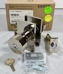 Emtek 5123ROUUS14 Round Keyed Entry Door Knob Set In Polished Nickel. Fixed Price $164.84.
