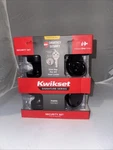 Kwikset Pismo Round Rose Matte Black Knob Door Combo Pack 99910-070. Fixed Price $45.00.