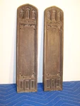 Pair Antique Cast Brass Gothic Victorian Swinging Door Architectural Push Plates. Fixed Price $199.99.