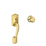 Camelot Bright Brass Door Handleset Grip With Georgian Knob. Fixed Price $93.94.