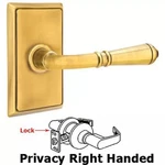 New Emtek Privacy Rh Turino Door Lever With Rectangular Rosette French Antique. Fixed Price $97.99.
