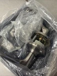 New (2010) Kwikset Dorian Entry Keyed Lever Lock Handle Exterior Door Gun Metal. Fixed Price $30.00.