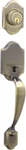 Schlage Dexter JH58PRS609 Paris Handleset With Deadbolt, Antique Brass. Fixed Price $50.00.