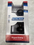 Schlage Doorknob Complete Lockset Keyed Entry Georgian Bronze, New. Fixed Price $34.99.