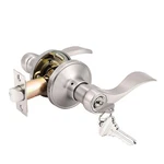 Keyed Entry Door Lever Wave Style Exterior Interior Satin Nickel For Home Securi. Fixed Price $38.91.
