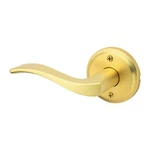 Kwikset Sedona Satin Brass Left-handed Half Dummy Door Handle. Fixed Price $17.99.