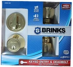 Brinks 2102-105 Tulip Style Keyed Entry Door Knob And Deadbolt Polished Brass. Fixed Price $32.00.
