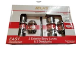 Atlas 1738002 Home Security Door Knob And Deadbolt Lock Kit Satin Chrome. Fixed Price $27.95.