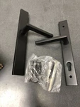 Emtek 15A3US19 Modern Brass Door Lever Set - Flat Black. Fixed Price $199.99.