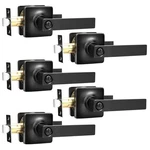 Gobekor 5 Pack Black Door Interior Handles With Lock Privacy. Fixed Price $82.58.