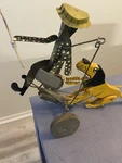 Tin Folkart Action Figure's Run For Your Life! Push Pull Toy, 1980'S ,90'S. Fixed Price $100.00.