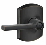 Schlage F40-LAT-716-GRW Aged Matte Black Privacy Latitude Style Lever Greenwich. Fixed Price $49.99.