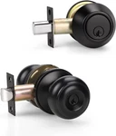 1 Pack Keyed Alike Door Knob And Double Cylinder Deadbolt Set, Exterior Loc. Fixed Price $36.92.