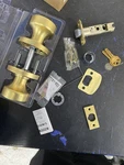 Kwikset 740PSKRDT-4S Pismo Keyed Entry Satin Brass Door Knob With Smartkey. Fixed Price $41.62.