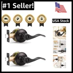 2 Pack Oil Rubbed Bronze Privacy Door Levers - Modern Wave Design Keyless Handle. Fixed Price $69.99.