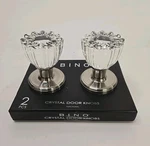 Bino 2 Ribbed Crystal Door Knobs Chrome Nickel-nib. Fixed Price $22.99.
