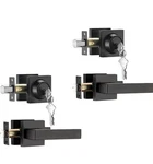Ncsen Front Door Locksets With Deadbolt, Black Handle 2 Pack. Fixed Price $25.00.