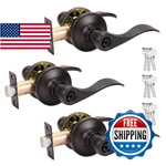 Probrico Keyed Alike Bronze Door Handle, Oil Rubbed Wave Style Entry. Fixed Price $89.34.