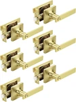 6 Pack Keyless Gold Privacy Door Handles With Lock - Heavy Duty Set. Fixed Price $114.99.