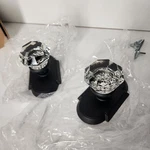 Emtek Hampton Glass Knob With #8 Rosette Flat Black. Fixed Price $119.95.