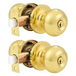 Probrico Entrance Door Knobs Keyed Alike Lockset 2, Polished Brass. Fixed Price $43.99.