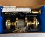 Schlage Accents FA51 And 505 Bright Brass Knob Keyed Lockset New Open Box. Fixed Price $39.99.