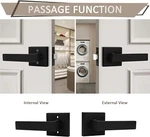 Probrico 4 Pack. Black Square Keyless Lever Handle Doorknob.. Fixed Price $79.99.