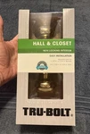Tru-bolt Satin Chrome Hall And Closet Non Locking Interior Door Knob, Gold. Fixed Price $10.00.