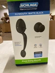 Schlage FE285 622 Plymouth Matte Black Handleset & Knob. Fixed Price $58.99.