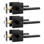 Probrico Privacy Black Door Handle Interior Lockset Heavy Duty Square Lever. Fixed Price $63.35.