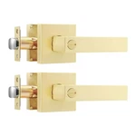 Leydebong 2 Pack Gold Privacy Door Knobs Interior W/ Lock, Bedroom Bathroom. Fixed Price $90.21.