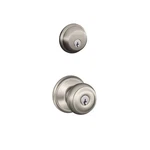 Schlage Satin Nickel FB50N V Geo 619 B60 Single Cylinder Deadbolt And F51 Ent.... Fixed Price $76.24.