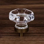 Vintage Glass Crystal Dresser Cabinet Knobs Antique Brass, Octagon And .... Fixed Price $36.19.