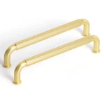 6-PACK Goo-ki 3-3/4" Hole Center Cabinet Pulls Light Brushed Brass, Hardware. Fixed Price $10.00.