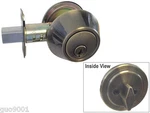 Antique Brass Deadbolt Single Cylinder Door Keyed Locks Knob Kwikset Keyway. Fixed Price $19.99.